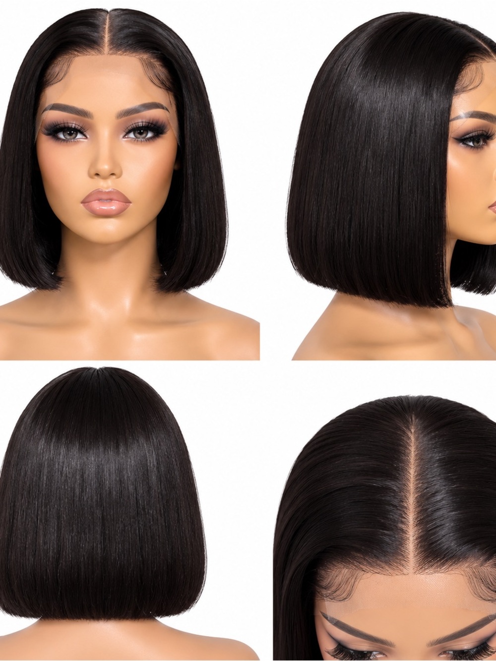 Classic Straight Bob Lace Front Wig - Black